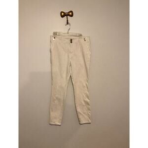 Anthropologie Cream and Thin Stripe Skinny Pants